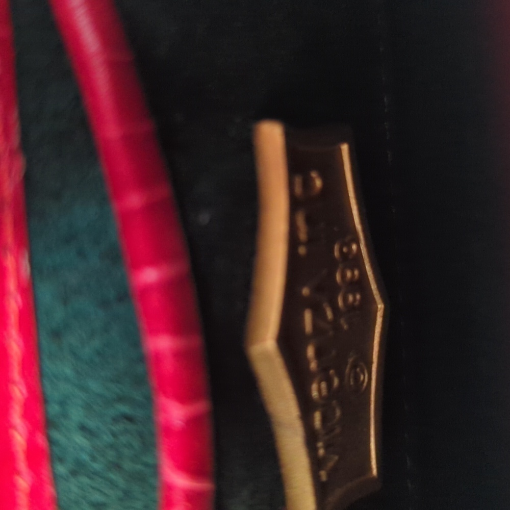 Vintage Vicenza Moon Face Mini Purse Crossbody Red leather retro astrology - Picture 14 of 14